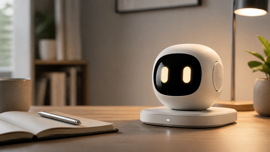 HugCubs Smart Companion on a calm home office desk